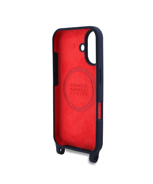 Red Bull Silicone Vertical Logo MagSafe Zadní Kryt + Crossbody Popruh pro iPhone 16 Navy