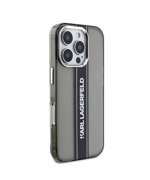 Karl Lagerfeld IML Stripe Logo Zadní Kryt pro iPhone 16 Pro Max Black