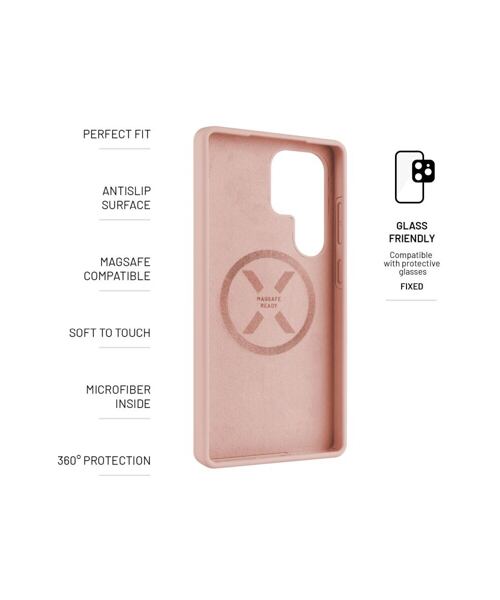 Zadní kryt FIXED MagFlow s podporou MagSafe pro Samsung Galaxy S25 Ultra, růžový