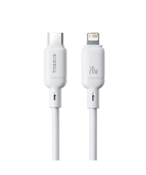 Baseus Rychlonabíjecí kabel Silky USB-C/Lightning 1m 20W bílý