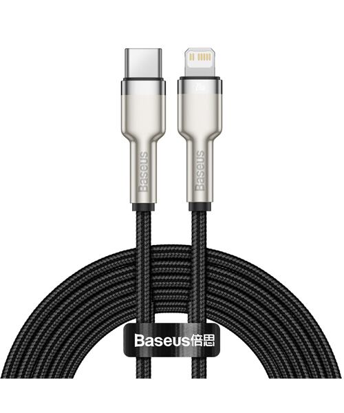 Baseus Cafule Metal Series Datový Kabel USB-C - Lightning 20W 2m Black