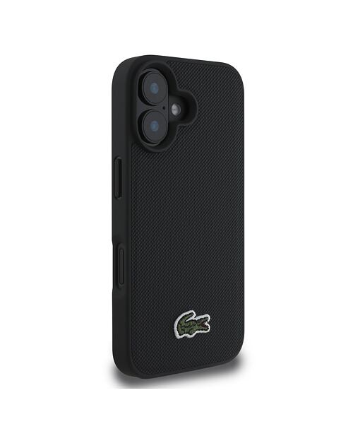 Lacoste Iconic Petit Pique Woven Logo MagSafe Zadní Kryt pro iPhone 16 Plus Black