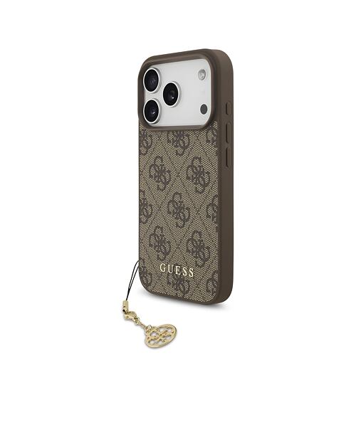 Guess 4G Charm MagSafe Zadní Kryt pro iPhone 17 Pro Tone on Tone Brown