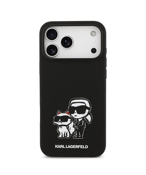 Karl Lagerfeld Liquid Silicone K&CH Sketch MagSafe Zadní Kryt pro iPhone 17 Pro Max Black