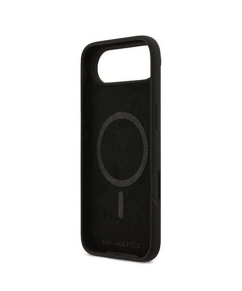 Karl Lagerfeld Liquid Silicone Double Heads MagSafe Zadní Kryt pro iPhone Air Black