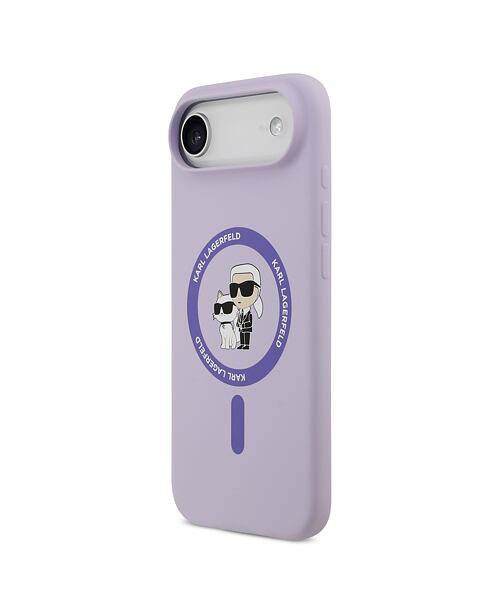 Karl Lagerfeld Liquid Silicone Karl and Choupette MagSafe Zadní Kryt pro iPhone Air Purple