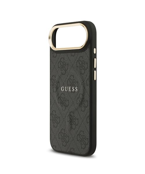 Guess PU Leather 4G Gold Frame MagSafe Zadní Kryt pro iPhone Air Black
