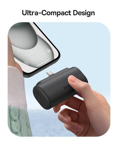 Baseus Compact 20W Fast Charge USB-C Powerbanka 5000mAh Cluster Black