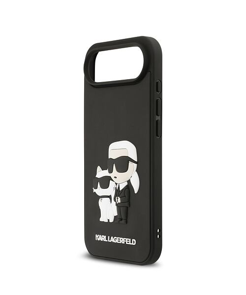 Karl Lagerfeld 3D Rubber Karl and Choupette Zadní Kryt pro iPhone Air Black