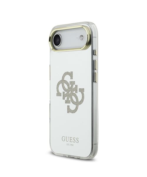 Guess PC/TPU Mirror 4G Glitter Logo MagSafe Zadní Kryt pro iPhone Air Gold