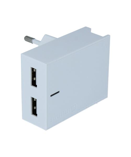 Swissten síťový adaptér Smart IC 2x USB 3A Power - bílý